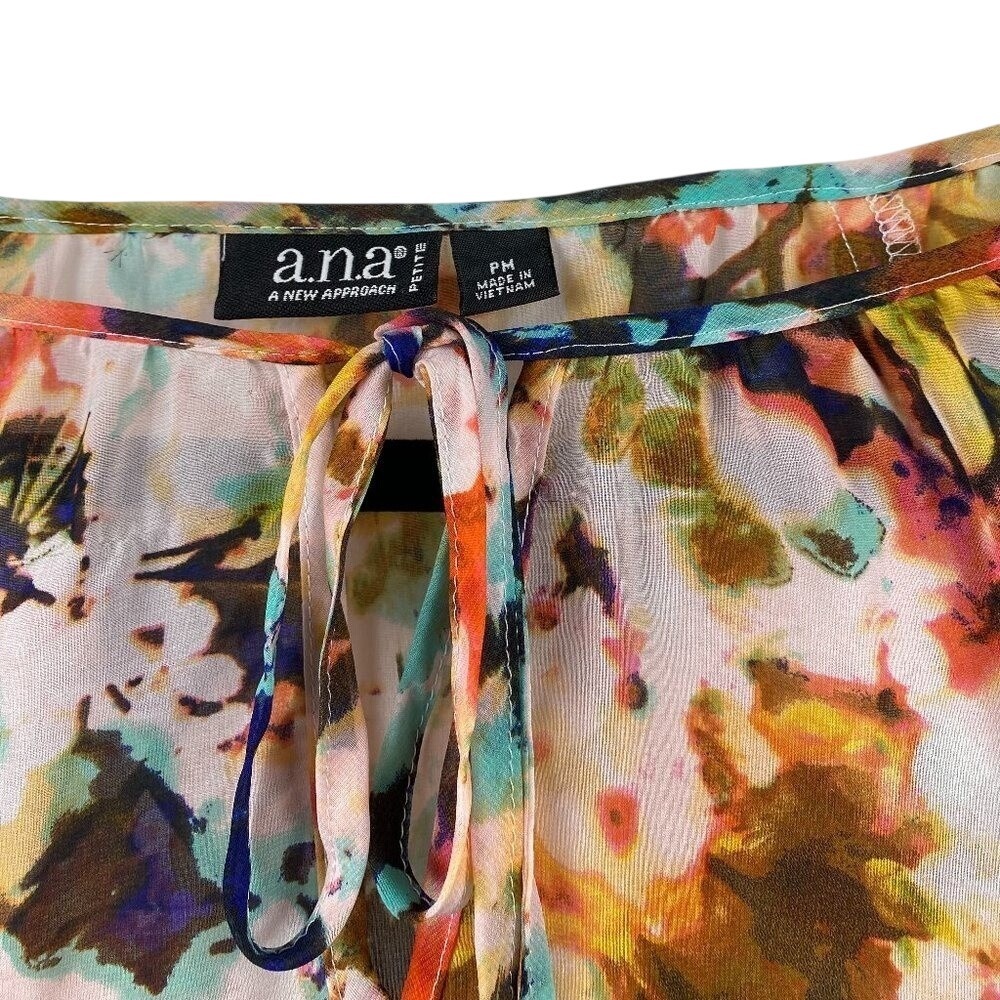 A.N.A FLORAL LONG SLEEVE BLOUSE SHIRT - Picture 2 of 4
